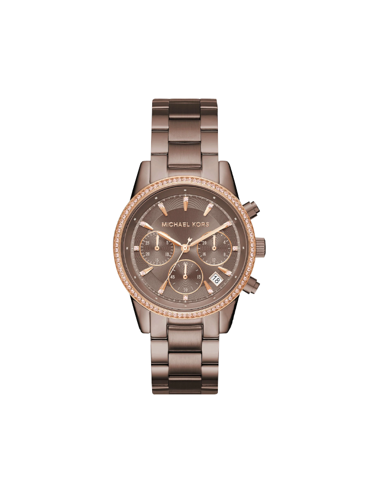 MICHAEL KORS CHRONOGRAPH WATCH ROSE GOLD WITH STAINLESS STEEL PINK GOLDEN  BELT  Watches Prime