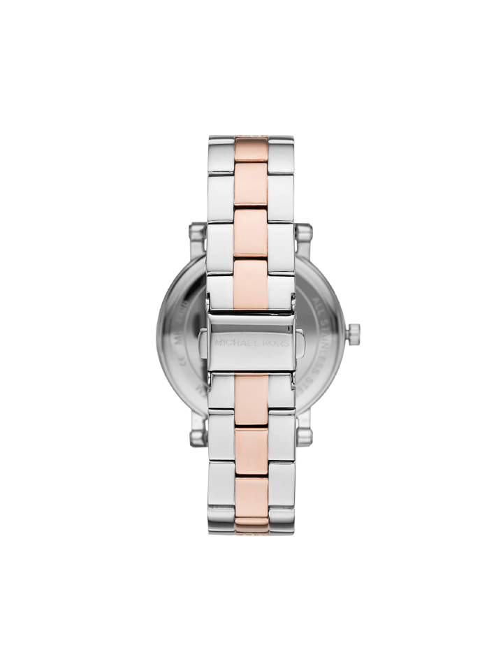 Michael Kors MK4406 Silver Two-Tone Norie Three-hand Pave Watch