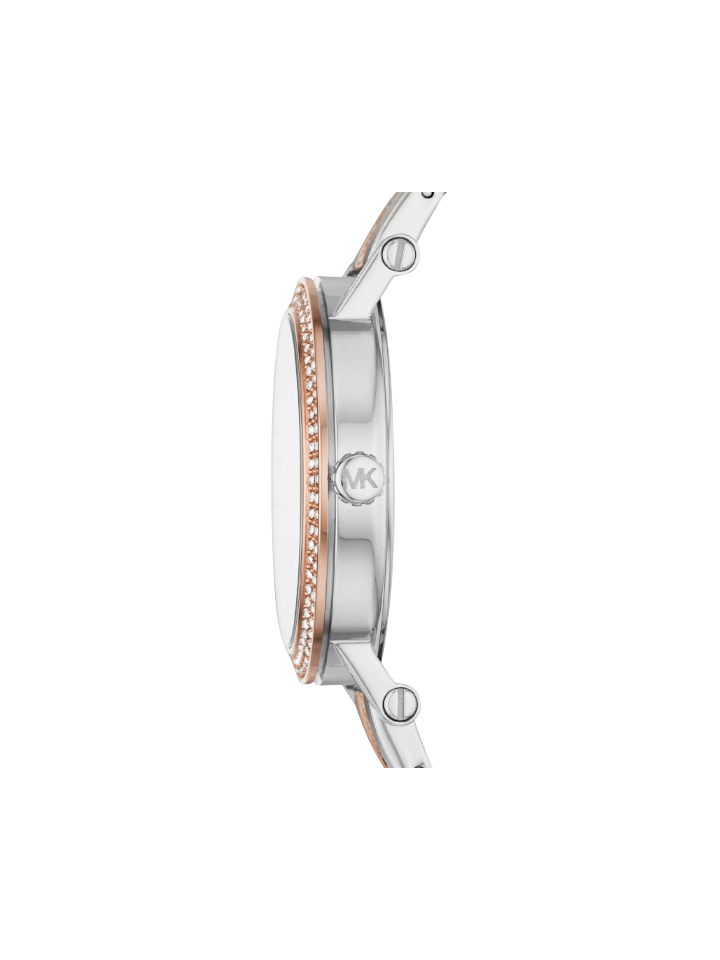 Michael Kors MK4406 Silver Two-Tone Norie Three-hand Pave Watch