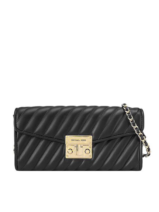 Michael Kors Rose Medium Elongated Clutch Black