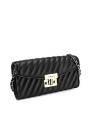 Michael Kors Rose Medium Elongated Clutch Black
