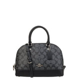 Coach F58295 Mini Sierra Signature Pvc Satchel Crossbody Bag Black Smoke