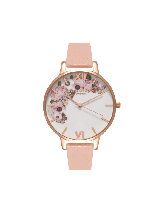 Olivia Burton Signature Floral Dusty Pink and Rose Gold Watch