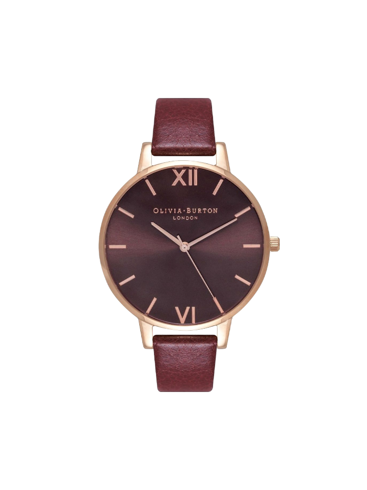 Olivia-Burton-OB16BD106-Big-Dial-Burgundy-and-Rose-Gold-Watch-Balilene-depan