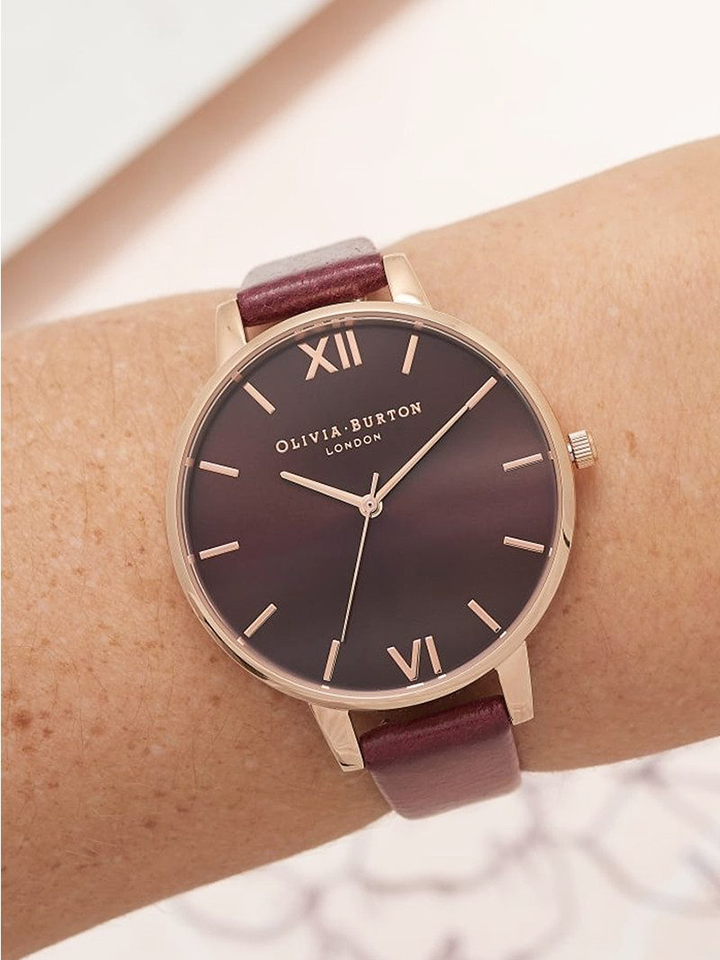 Olivia-Burton-OB16BD106-Big-Dial-Burgundy-and-Rose-Gold-Watch-Balilene-onmodel