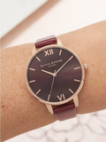 Olivia-Burton-OB16BD106-Big-Dial-Burgundy-and-Rose-Gold-Watch-Balilene-onmodel