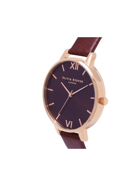 Olivia-Burton-OB16BD106-Big-Dial-Burgundy-and-Rose-Gold-Watch-Balilene-samping