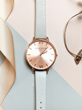 Olivia Burton Big Dial Grey & Rose Gold Watch