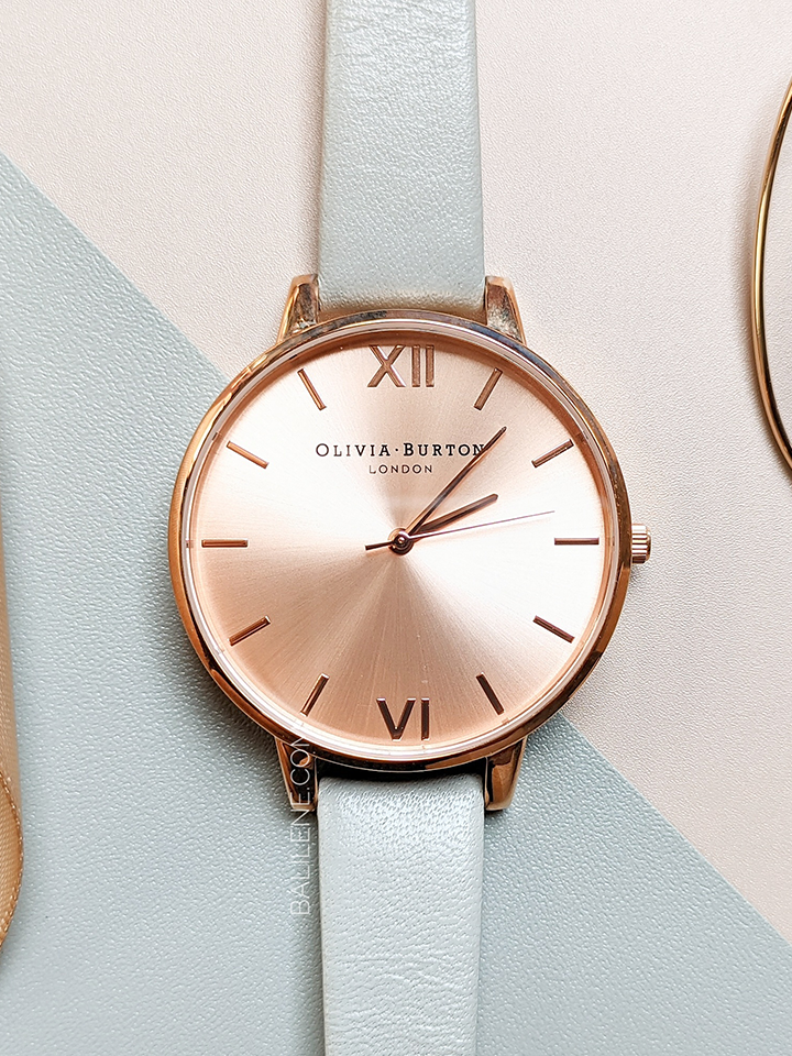 Olivia Burton Big Dial Grey & Rose Gold Watch