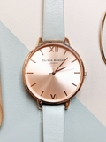 Olivia Burton Big Dial Grey & Rose Gold Watch