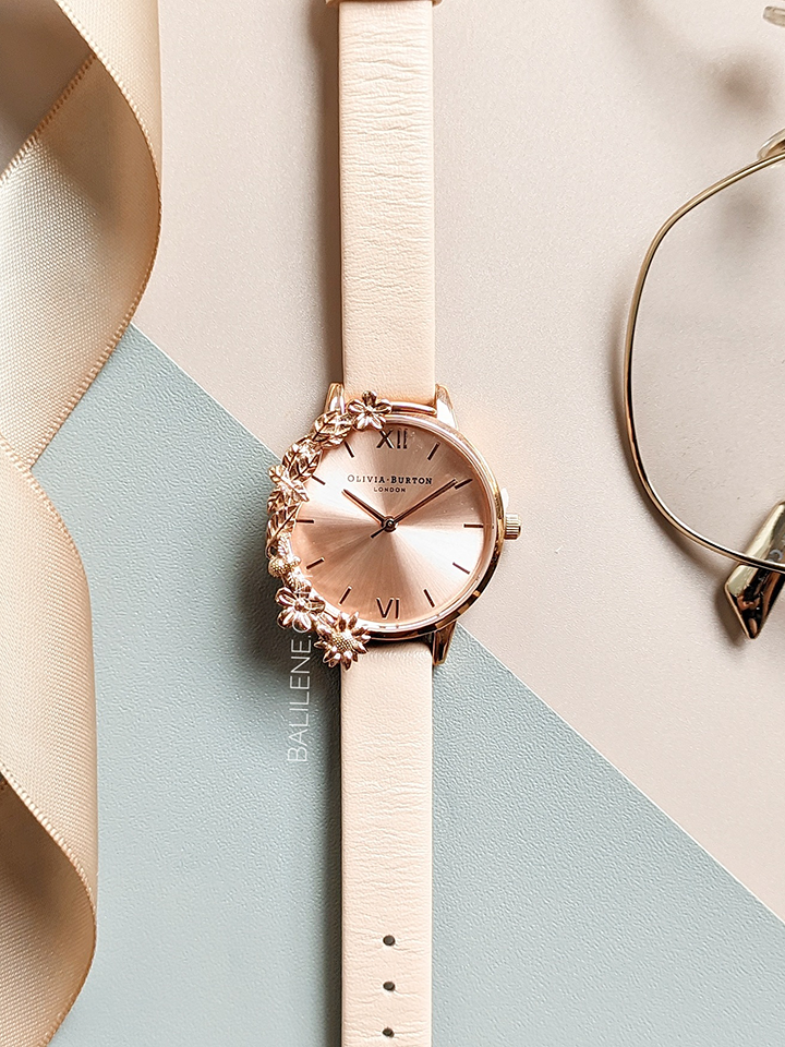 Olivia Burton Case Cuff Nude Peach & Rose Gold Watch