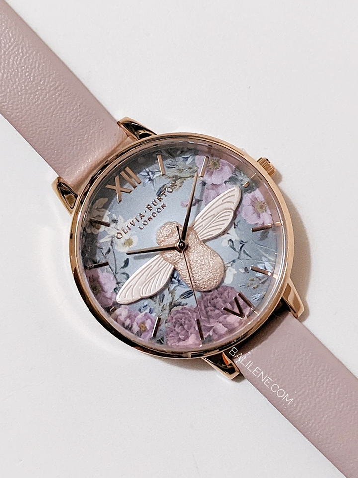Olivia Burton British Blooms Faux Leather Strap Watch