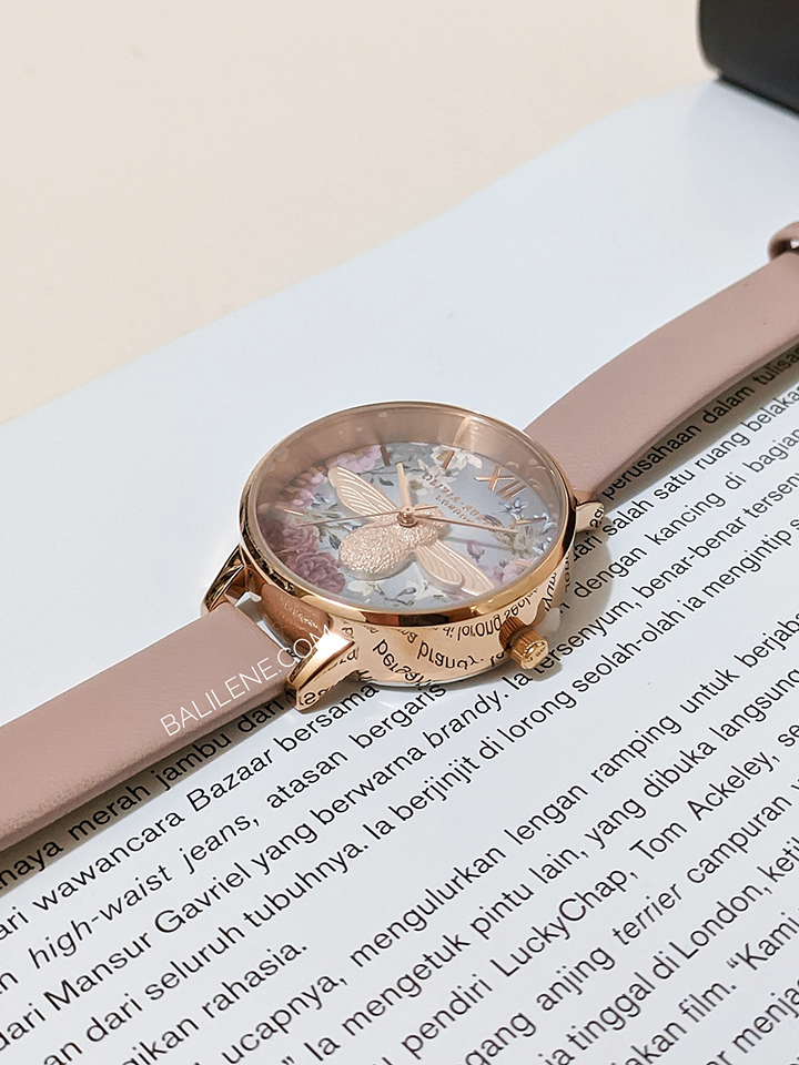 Olivia Burton British Blooms Faux Leather Strap Watch
