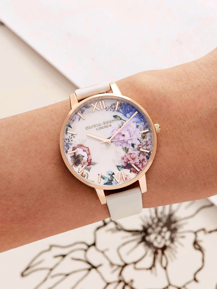 Olivia Burton Enchanted Garden Nude & Rose Gold Watch