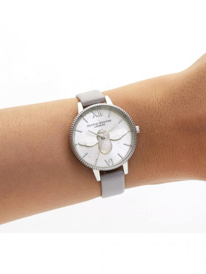 Olivia Burton Celestial 3D Bee Demi Dial & Silver Watch