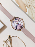 Olivia Burton Wild Flower Faux Leather Strap Watch