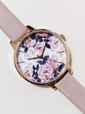 Olivia Burton Wild Flower Faux Leather Strap Watch