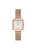 Olivia Burton Small Dial Square Rose Gold Mesh