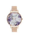Olivia Burton OB16MF06 Marble Florals Silver & Rose Gold Watch