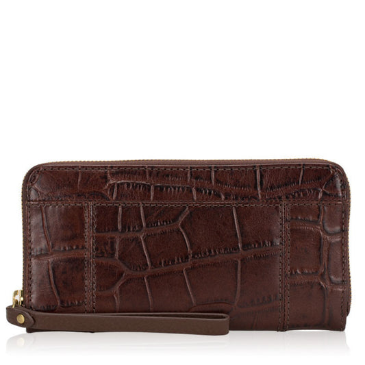 Fossil Swl1823204  Jori Zip Wallet Brown Croco