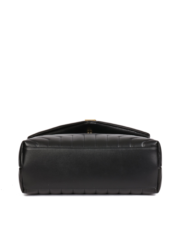 Saint Laurent Loulou Medium Chain Bag In Quilted Leather Black – Balilene