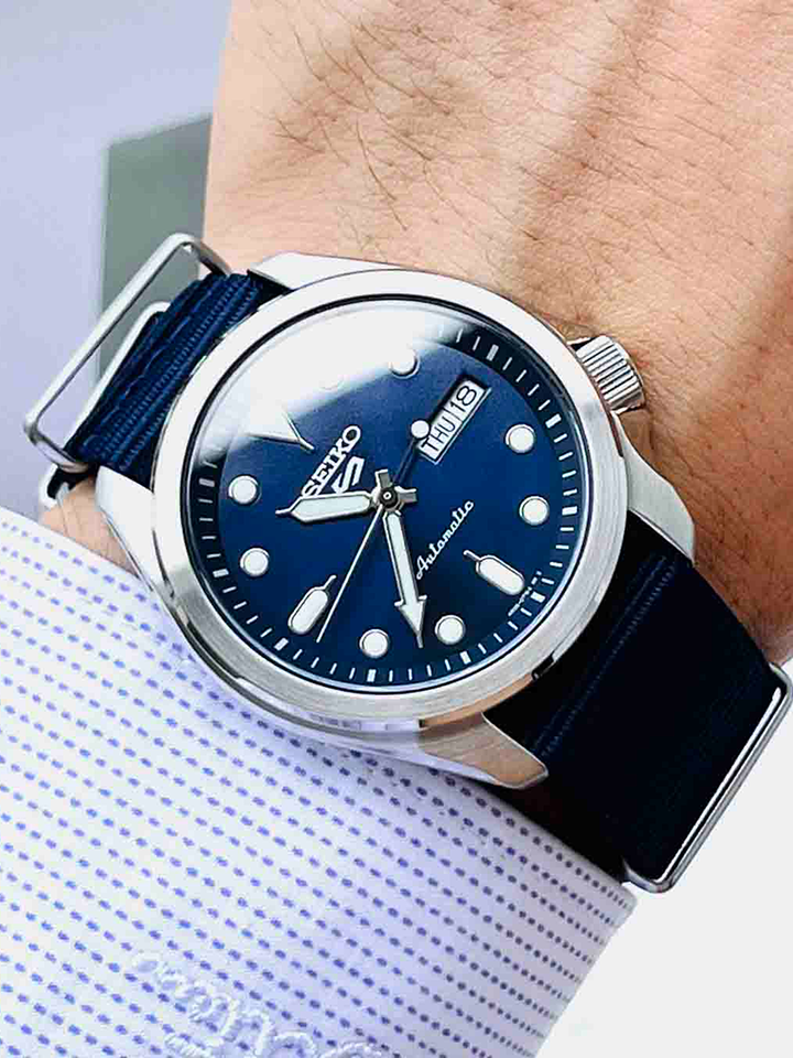Seiko Sports SRPE63K1 Automatic Blue Dial Nylon Strap – Balilene