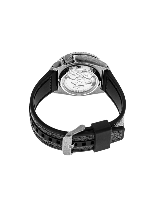 Seiko 5 Sports SRPE79K1 Automatic Grey Dial Black Calfskin Silicone Strap