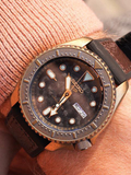 Seiko 5 Sports SRPE80K1 Automatic Brown Dial Calfskin Silicone Strap