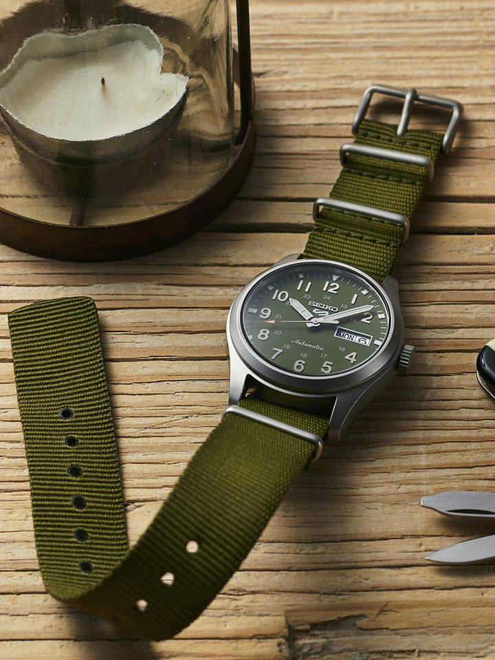 Seiko 5 Sports SRPG33K1 Automatic Green Dial Nylon Strap