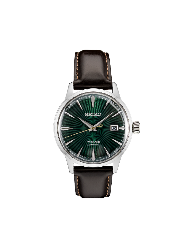 Seiko Presage SRPD37J1 Cocktail Mockingbird Automatic Green Dial Leather Strap