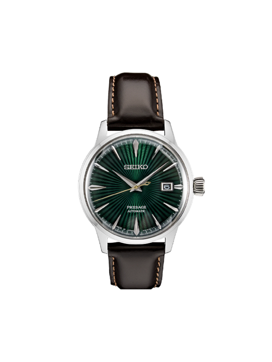 Seiko Presage SRPD37J1 Cocktail Mockingbird Automatic Green Dial Leather Strap