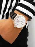 Seiko SRPD42J1 Presage Zen Garden Automatic White Dial Brown Leather Strap