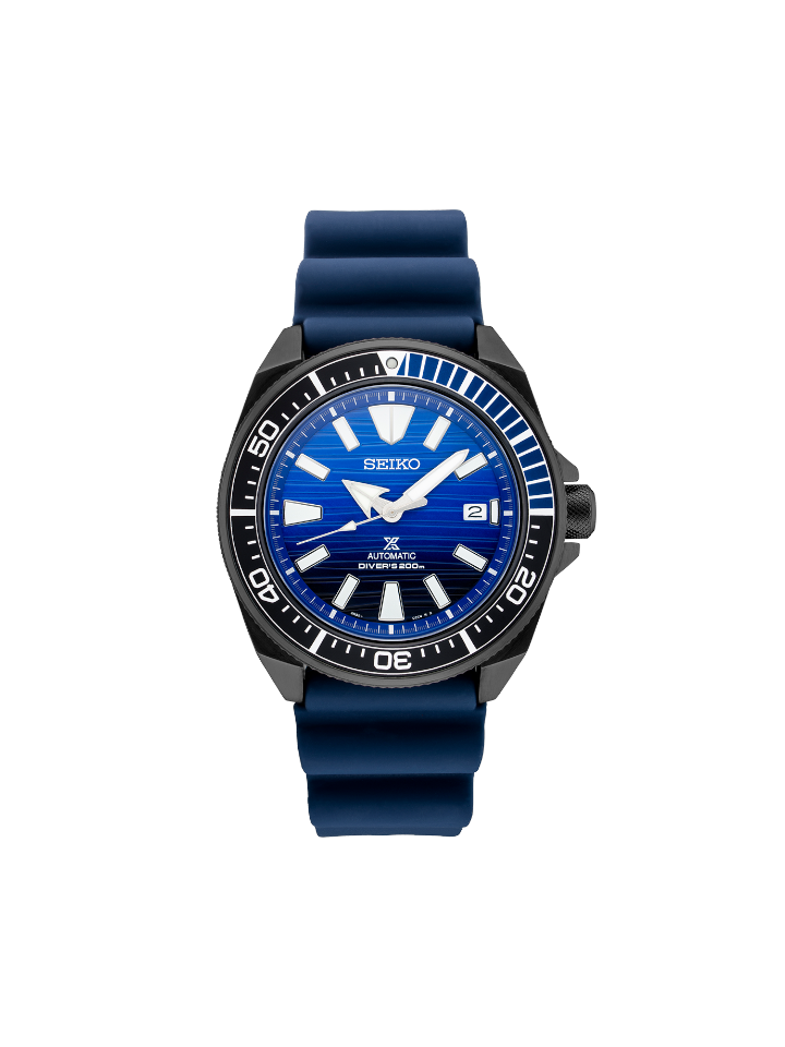 Seiko Prospex SRPD09K1 Samurai Save The Ocean Auto Divers Blue Rubber Strap