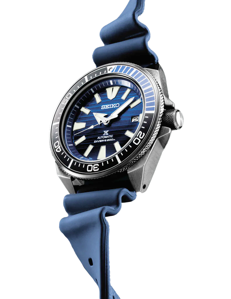 Seiko Prospex SRPD09K1 Samurai Save The Ocean Auto Divers Blue Rubber Strap