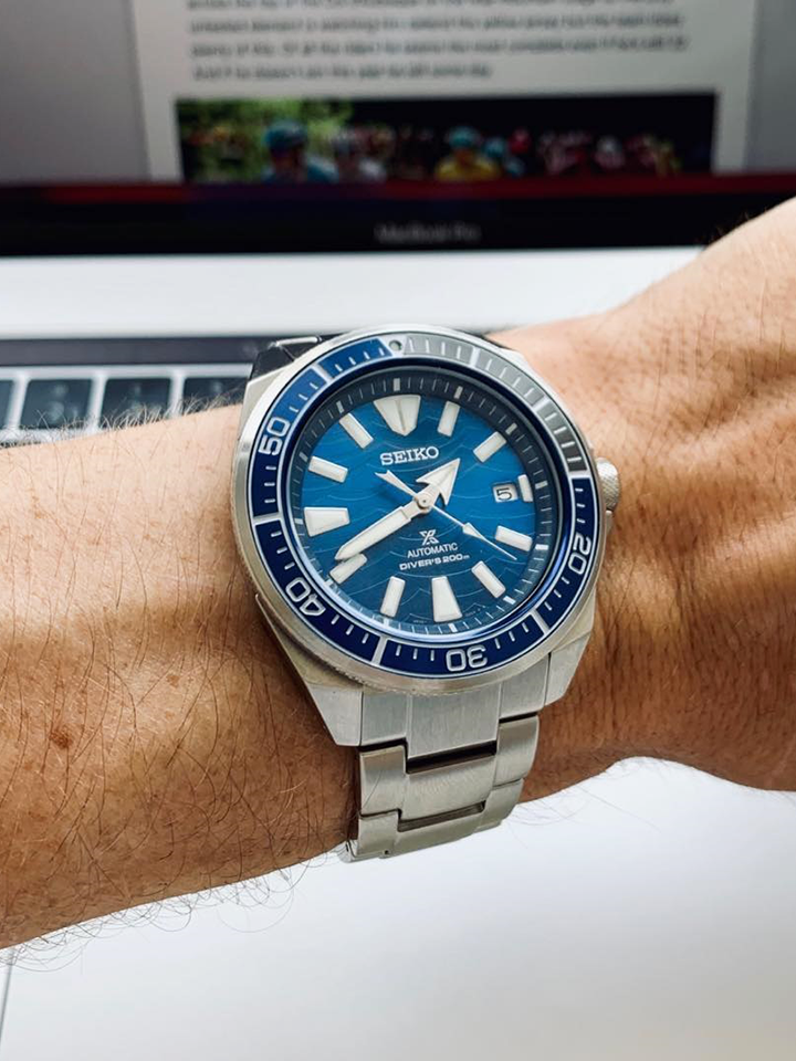Seiko Prospex SRPD23K1 Samurai Save The Ocean Baselworld Blue Dial Stainless Steel Watch