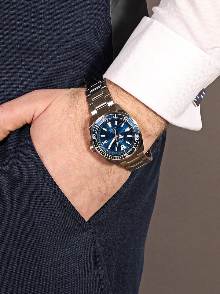 Seiko Prospex SRPD23K1 Samurai Save The Ocean Baselworld Blue Dial Stainless Steel Watch