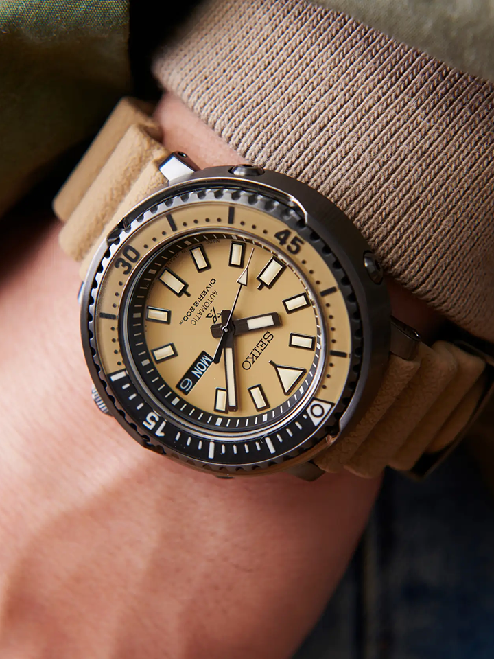 Seiko Prospex SRPE29K1 Street Series Automatic Beige Dial Rubber Strap