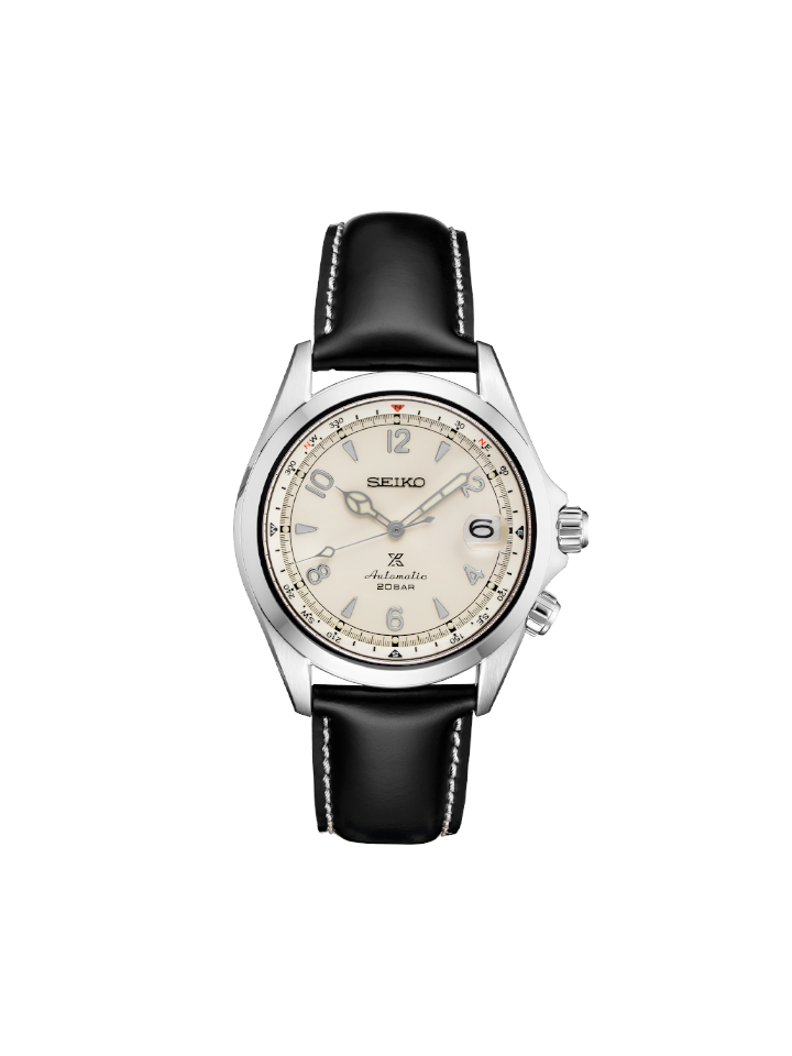 Seiko Prospex SPB119J1 Alpinist White Dial Black Leather Strap