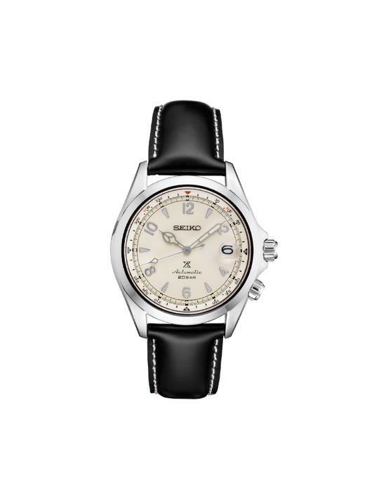 Seiko Prospex SPB119J1 Alpinist White Dial Black Leather Strap