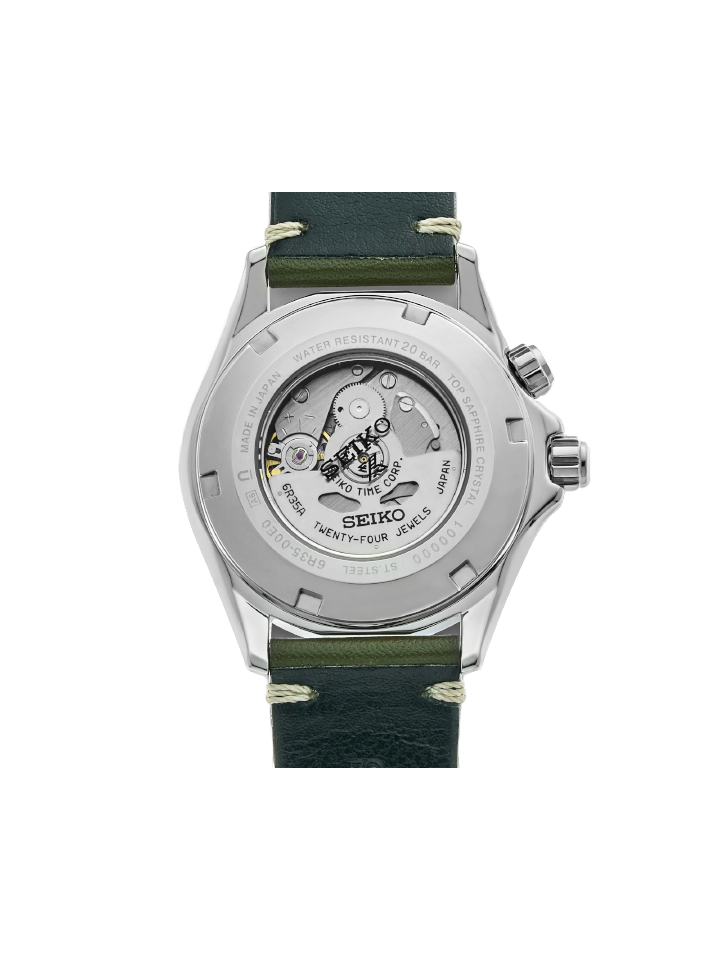 Seiko Prospex SPB123J1 Alpinist With Cream Dial Green Leather Strap