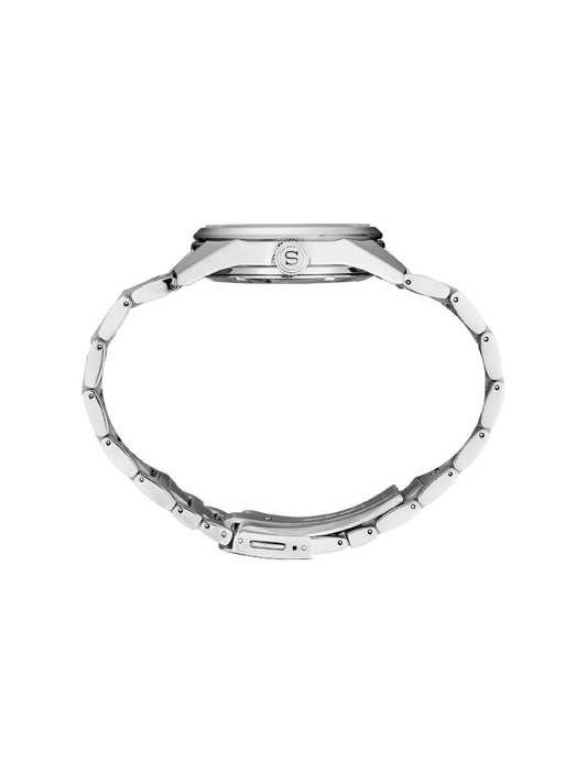 Seiko Presage SPB165J1 Sharp Edged Shironeri Silky White Dial Stainless Steel Strap