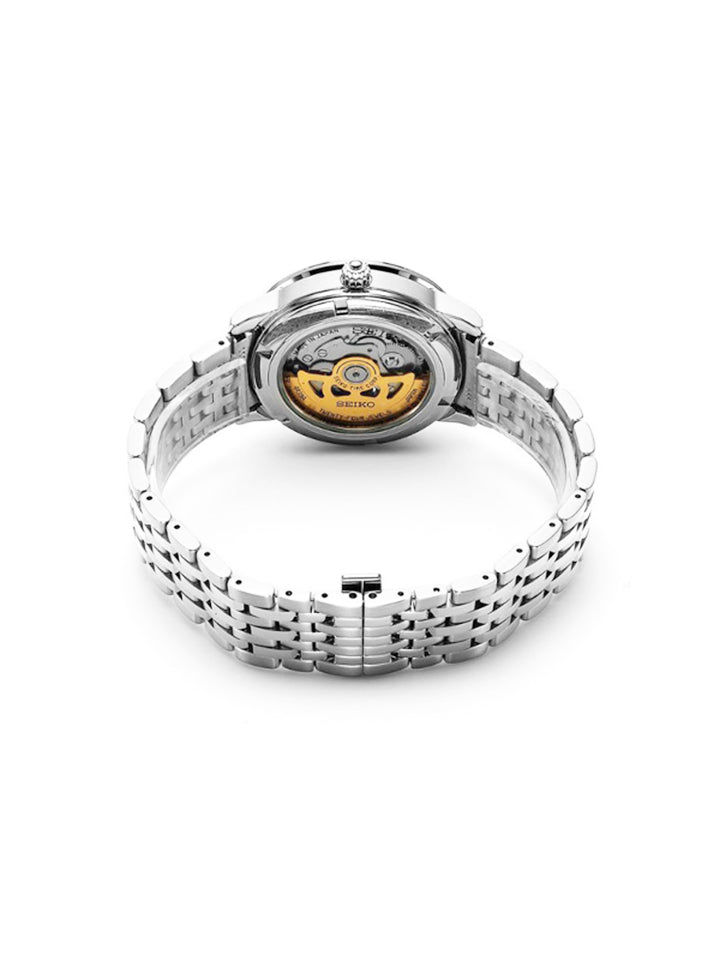 Seiko SRP693J1 Presage Men Automatic Sapphire Crystal balilene detail bawah