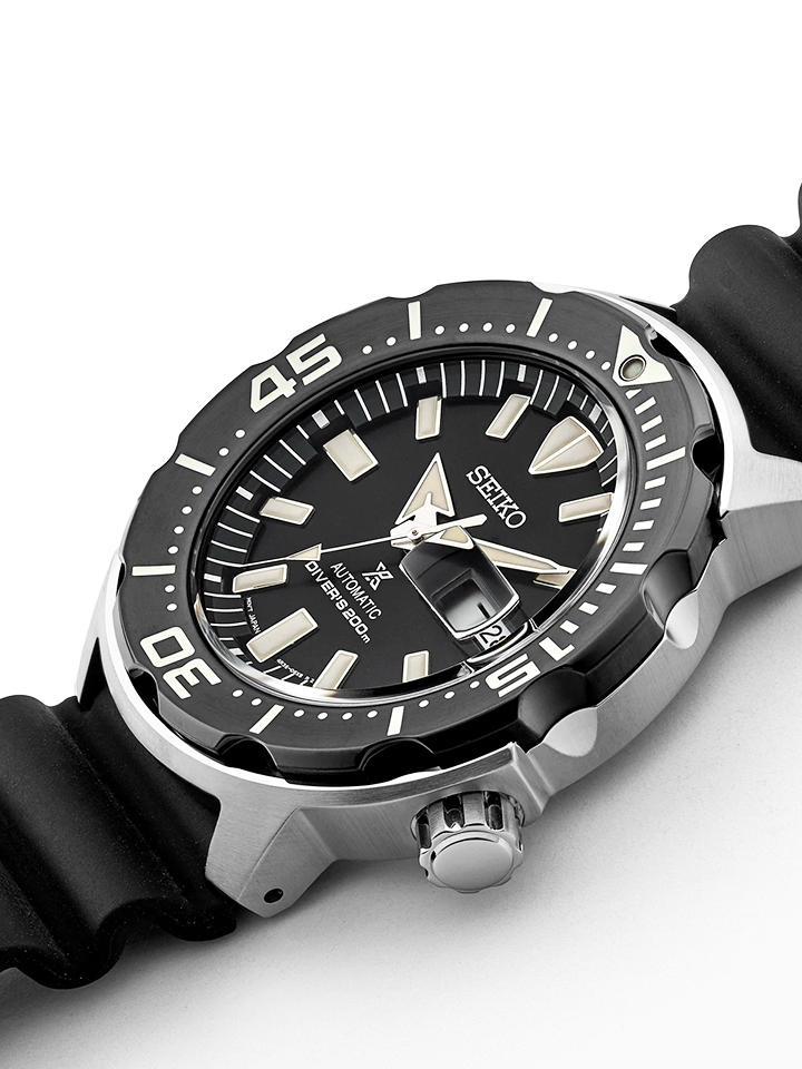 Seiko Prospex SRPD27K1 Monster Automatic Black Dial Rubber Strap Watch