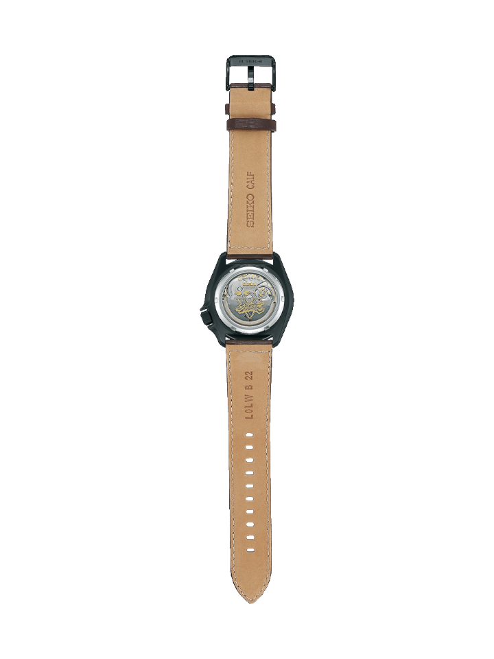 Seiko 5 Sports SRPF21K1 Street Fighter Guile Indestructible Fortress Brown Leather Strap