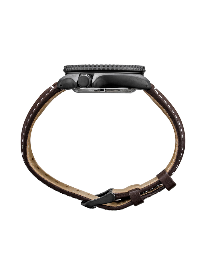 Seiko 5 Sports SRPF21K1 Street Fighter Guile Indestructible Fortress Brown Leather Strap