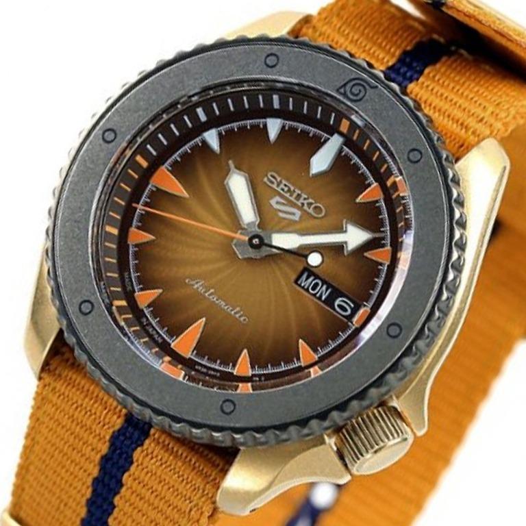 Seiko SRPF70K1 5 Sports Naruto & Boruto Naruto Uzumaki Model Dual Tone Nylon Strap Watch