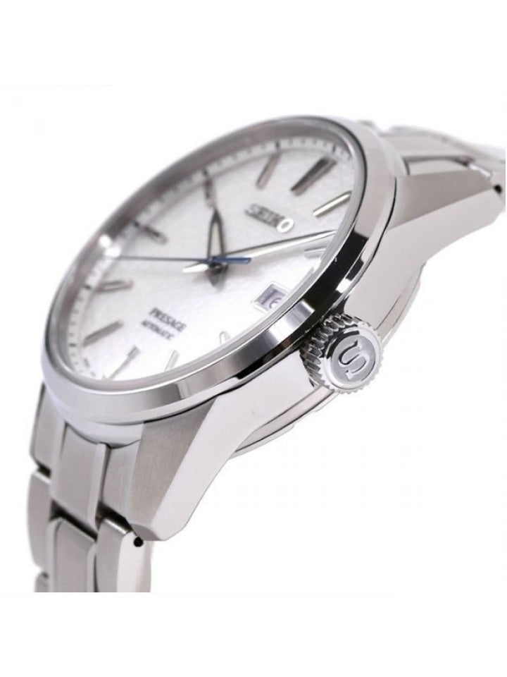 Seiko Presage SPB165J1 Sharp Edged Shironeri Silky White Dial Stainless Steel Strap