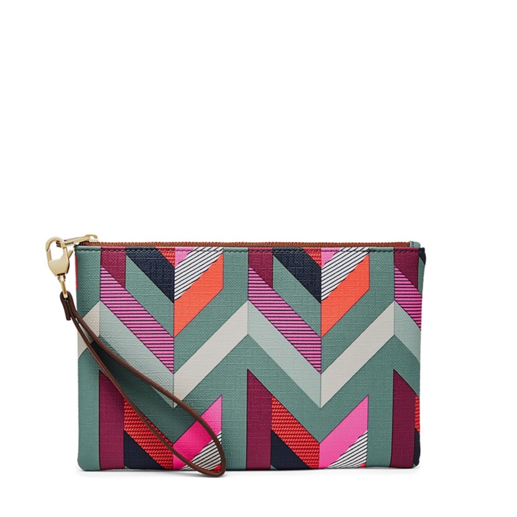 Fossil Slg1003937 Rfid Wristlet Wallet Chevron Multi Color