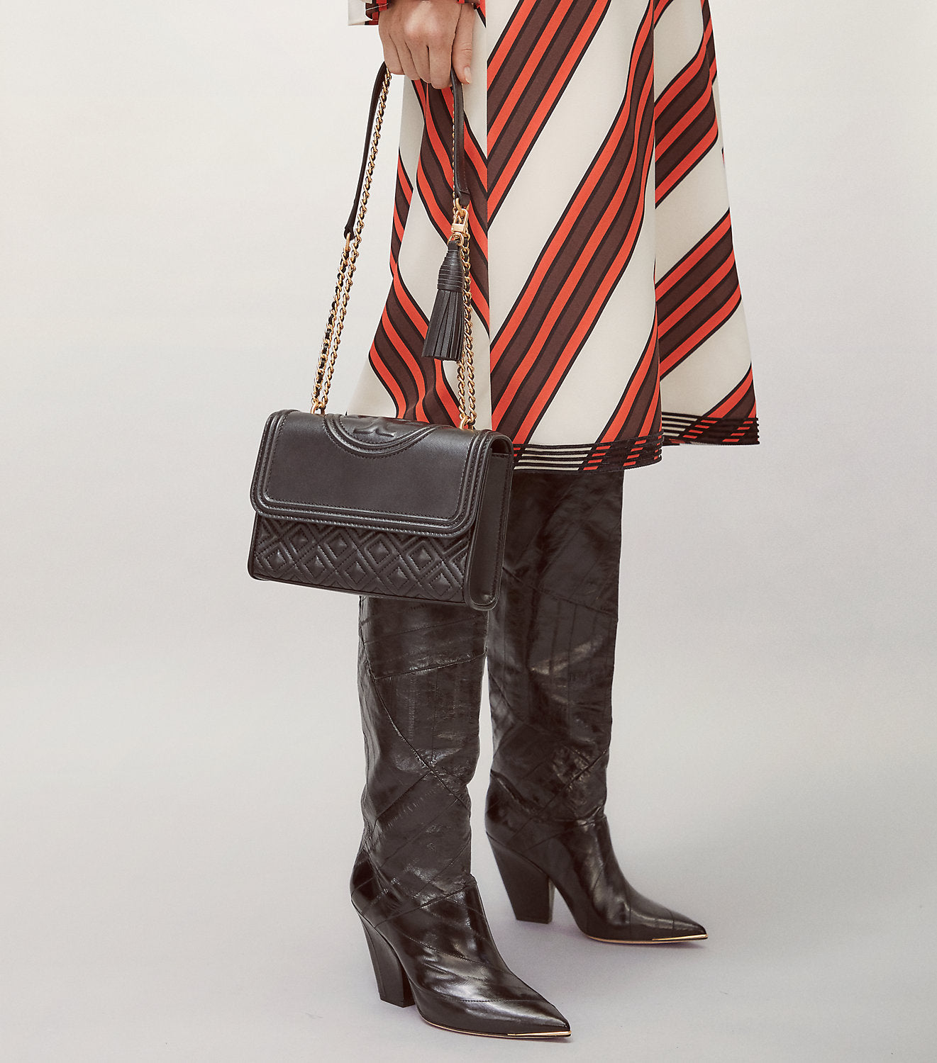 Tory Burch 43833 Fleming Medium convertible Shoulder Bag black