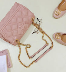 Tory Burch 56716 Fleming Soft Medium Convertible Shoulder Bag Pink Moon